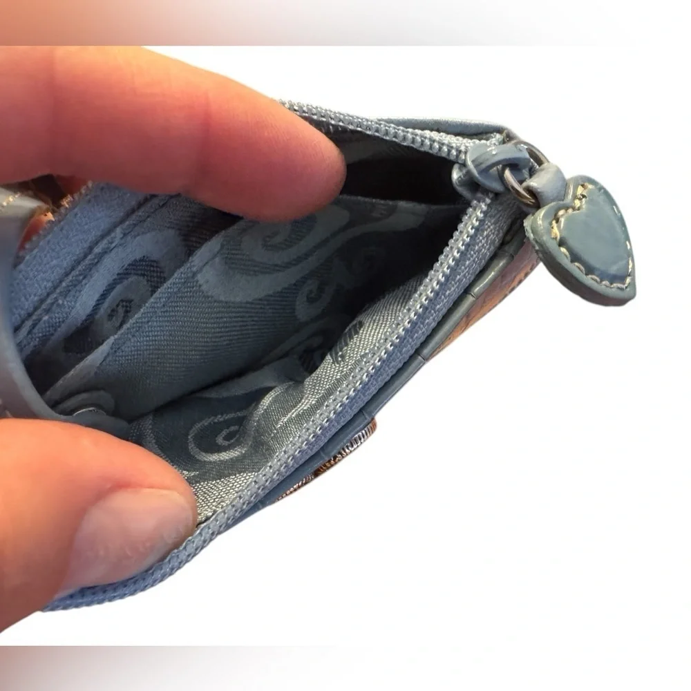 Brighton Leather Coin Purse Wallet ID Card Holder Blue